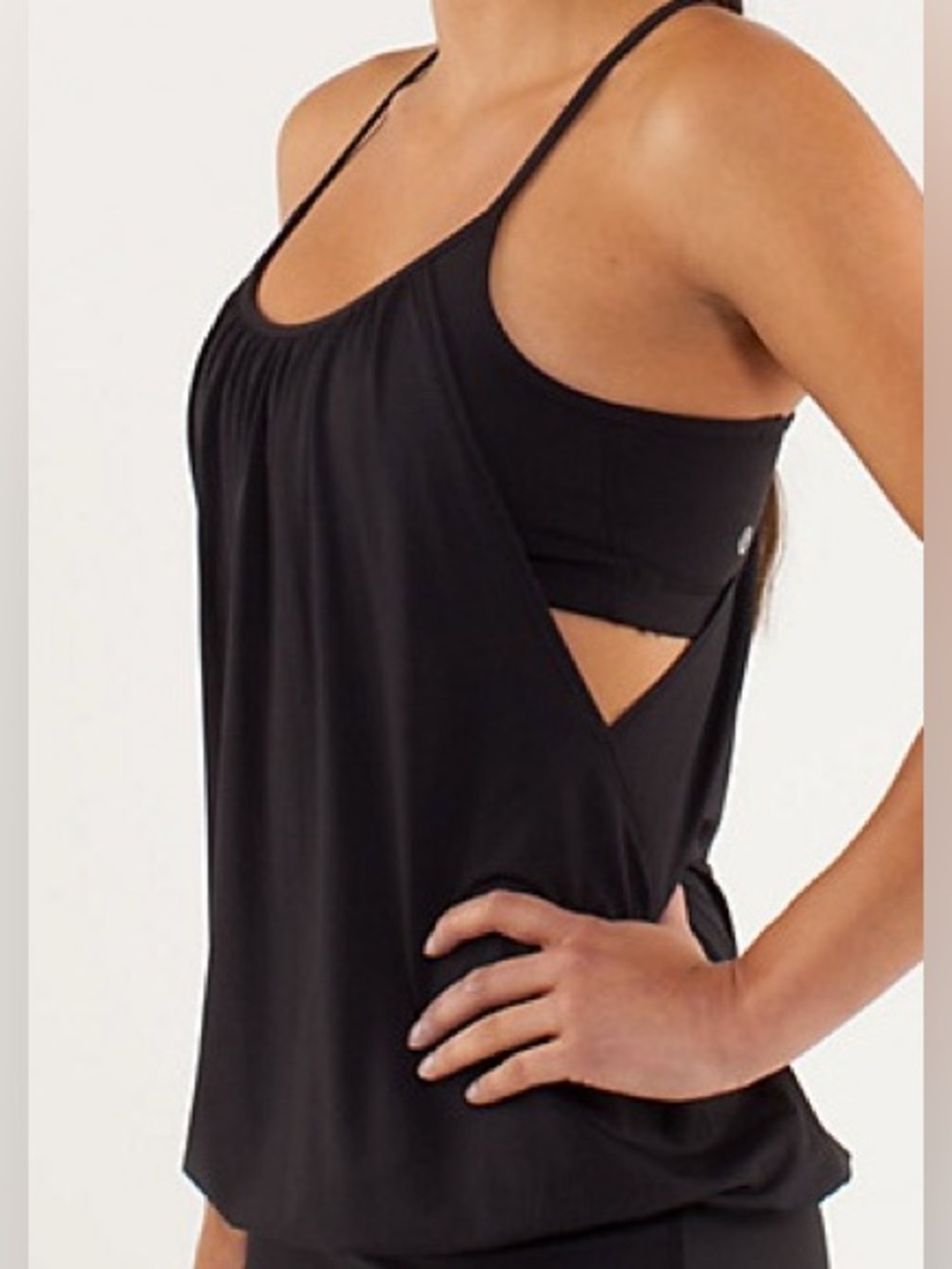 Lululemon no limits Black Racerback Tank with sports bra